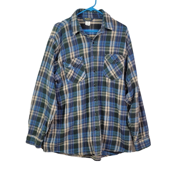 OshKosh B'Gosh Vintage Heavy Thick Fall Winter Button Down Flannel Shirt XLT - Picture 1 of 13
